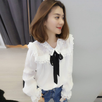 梵莉思(FANLISI)欧洲站夏装女2019新款欧货衬衫很仙的上衣洋气娃娃领打底雪纺衫薄F181n00125p