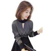 梵莉思(FANLISI)欧洲站2019新款女装夏装休闲拼接中长款波点连衣裙复古赫本风裙子F184n05484p