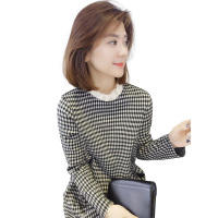 BOBOWALTZ欧洲站2019春装新款女装欧货潮 时尚气质洋气直筒格子打底连衣裙B184k09576p