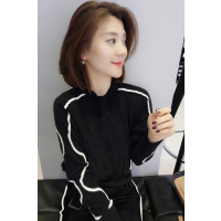 梵莉思收腰宽松白色条纹连衣裙女 欧洲站女装2019夏新款优雅时尚气质休闲简约连衣裙F184n05364p