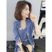 bobowalzt优雅时尚百搭气质套装女 欧洲站女装2019春季新款印花时髦套装B191y02142p