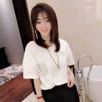 赛美意气质T恤短袖女 欧洲站女装2019春季新款气质显瘦T恤短袖S191u01154p