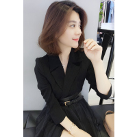 梵莉思西装拼接气质优雅连衣裙女 欧洲站女装2019春季新款西装拼接优雅系列连衣裙F183n03357p