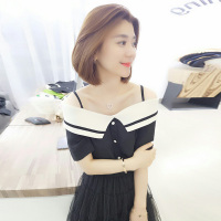 BOBOWALTZ欧洲站夏装女装2019新款欧货韩版一字肩设计感小众仙女范气质衬衫B192y03329p