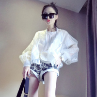 赛美意欧洲站夏装2019新款防晒衣欧货时尚粉色棒球服波点短款开衫外套女 S182m04005p