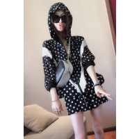 赛美意(SAIMEIYI)欧洲站夏装2019新款休闲波点短裤套装洋气防晒衣两件套女小个子S192u02554p