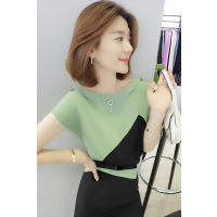 BOBOWALTZ欧洲站夏装女装2019新款欧货流行牛油果绿时尚高端气质雪纺连衣裙B192y05444p