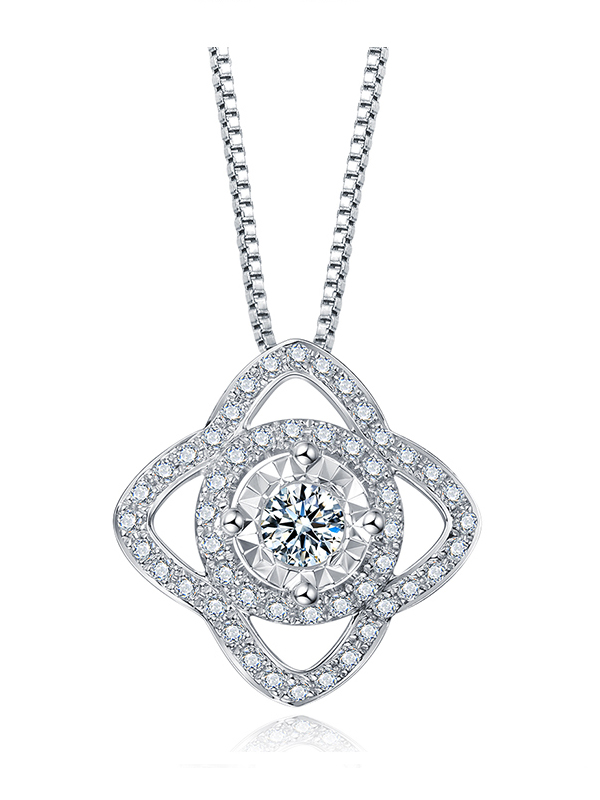 恒久之星 18k金 钻石吊坠 22分 fg色 18k金22分si/fg 视频