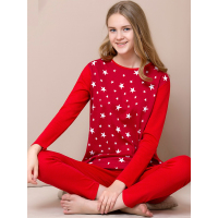 雅婷雅雯睡衣家居服女秋冬长袖莫代尔棉套头居家服套装中长款