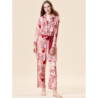 雅婷雅雯2018新款睡衣女纯棉长袖秋冬季长款两件套全棉家居服套装
