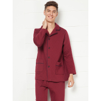 雅婷雅雯男士家居服睡衣套装三层夹棉加厚冬天纯棉居家服