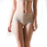 彩棉纯棉女士内裤 透气无痕蕾丝少女全棉裆中腰三角裤3条