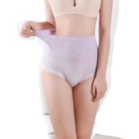 彩棉女士内裤透气无痕蕾丝少女全棉裆高腰三角裤彩棉大码内裤3条