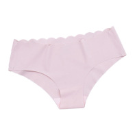 一片式冰丝无痕内裤女 欧美小清新波浪边无痕三角裤女 棉裆内裤女3条 1033 均码