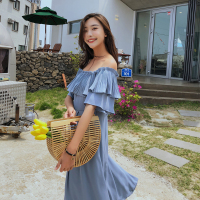 Ms.Maggie韩版新款冷淡风荷叶边连衣裙8401-3366-K90-WML