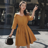 Ms.Maggie韩版新款2018迷人收腰显瘦甜美连衣裙8407A-8802-K75-JS