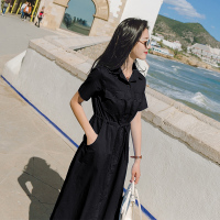 Ms.Maggie韩版新款棉麻短袖连衣裙8412-1844-K80-HHS