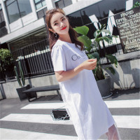 Ms.Maggie2018年韩版新款印花纯棉中长款网纱T恤1193-A802-K38-BS