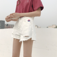 Ms.Maggie韩版高腰显瘦毛边牛仔chic短裤1207-M008-K37-BS