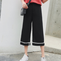 Ms.Maggie韩版新款侧边白条休闲七分阔腿裤5067-79258-K40-HHS