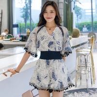 Ms.Maggie韩版新款蕾丝激光烧花工艺时尚高腰连体裤8406A-L15-K90-LS