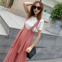 Ms.Maggie韩版新款短袖T恤+背带阔腿裤套装8406-L69-K105-FS