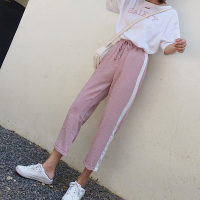 Ms.Maggie韩版新款侧边宽条棉麻休闲裤5067-79311-K35-FS