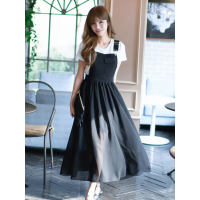 Ms.Maggie韩版新款两件套chic雪纺背带裙5067-77848-K75-HHS