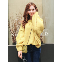 Ms.Maggie慵懒风纯色宽松蝙蝠袖圆领套头女毛衣8320-F160- K65