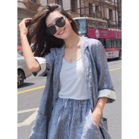 MIWEI韩版新款条纹款式休闲西装两件套装8505-L1842-K105-ZQS