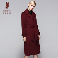 经典故事女装冬装大气翻驳领呢子大衣毛呢外套厚