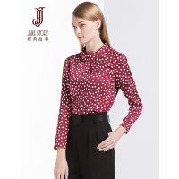 经典故事冬季长袖T恤衫修身休闲波点衬衫通勤时尚上衣