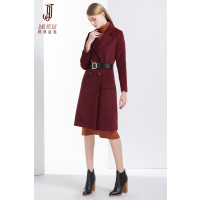 经典故事女装冬季双排扣毛呢大衣职业休闲保暖羊毛外套女