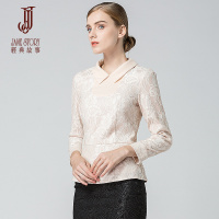 经典故事女装秋冬季女士长袖上衣外套通勤贴花套头衬衣