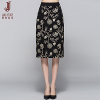 经典故事优雅修身弹力半身裙女士古典印花一步裙职业休闲包臀裙