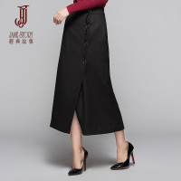 经典故事女士春秋装款半身时尚开叉设计OL休闲工作半裙女