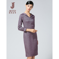 经典故事女装修身连衣裙秋季九分袖透气轻盈中女