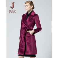 经典故事女装冬季丝绒中长型外套女收腰居家防寒大衣