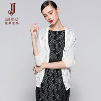 经典故事镂空开衫春季休闲百搭女针织衫七分袖空调衫