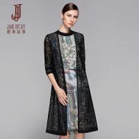 经典故事女装夏季时尚空调披衫七分袖女士提花麻纱开衫