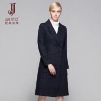 经典故事羊毛毛呢外套女装秋冬装简约修身长袖口袋呢子大衣