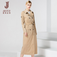 经典故事春季女士过膝风衣通勤休闲英伦外套百搭修身大衣