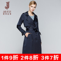 经典故事女装秋季长袖纯色英伦风衣女士双排扣修身通勤外衣女