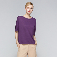 经典故事套头针织衫女夏季微弹修身纯色打底衫女