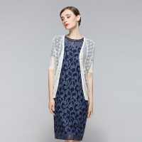 经典故事女装夏季针织衫女士休闲优雅白色微弹开衫空调衫