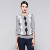 经典故事女装七分袖套头针织衫款时尚休闲打底衫女