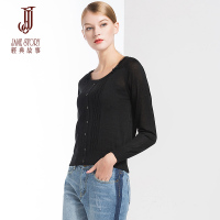 经典故事夏季套头长袖针织衫女士通勤透气修身羊毛衫
