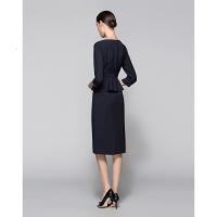 女装秋款修身连衣裙优雅荷叶边通勤礼服裙