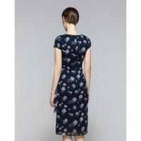 改良旗袍印花连衣裙夏季修身显瘦复古熟女裙_1