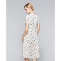 女夏碎花薄连衣裙大摆裙修身显瘦熟女裙